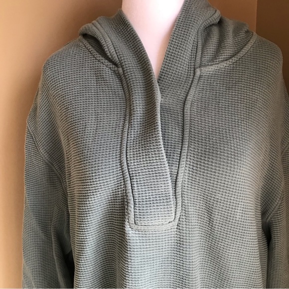 Athleta Coaster Luxe Waffle Hoodie Sz Large Seafoam Minimalistic. - Picture 6 of 10